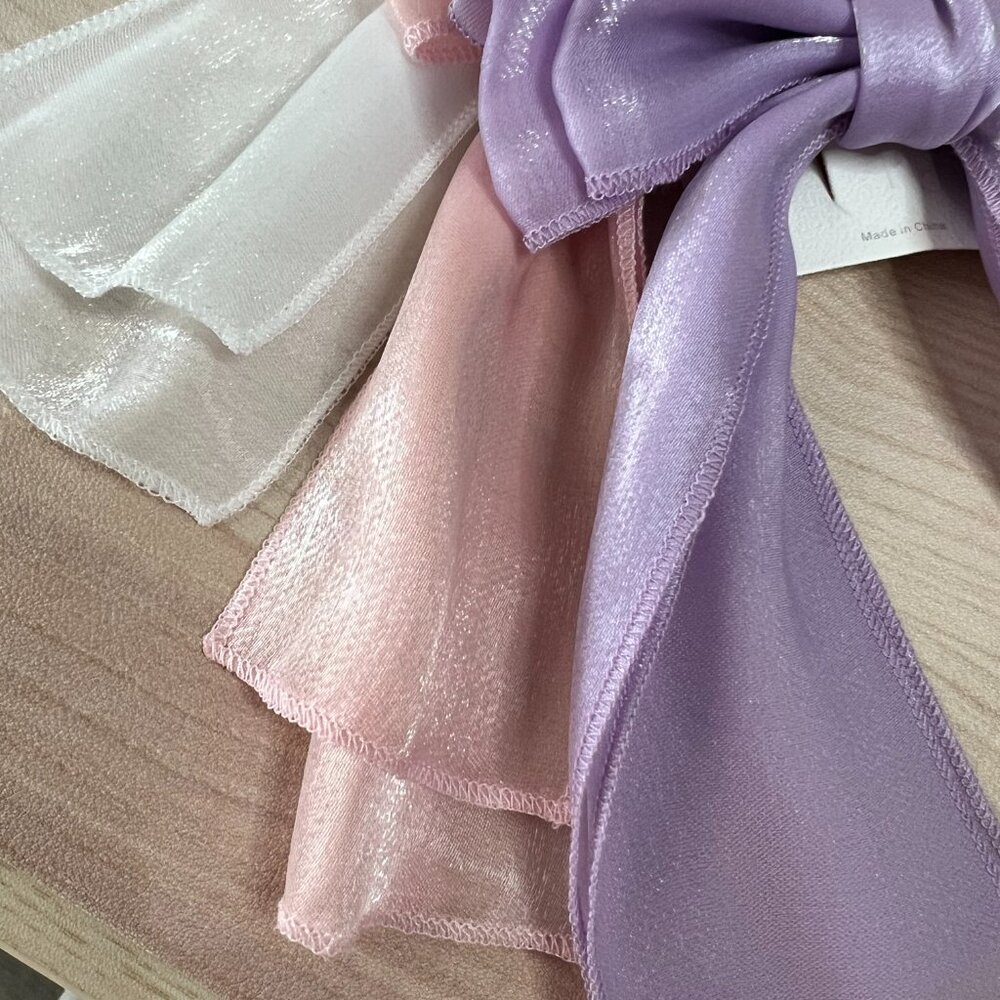 3PCS Hair Bow Ribbon Clips Hair Barrettes Women Girls Hair - Picture 3 of 4